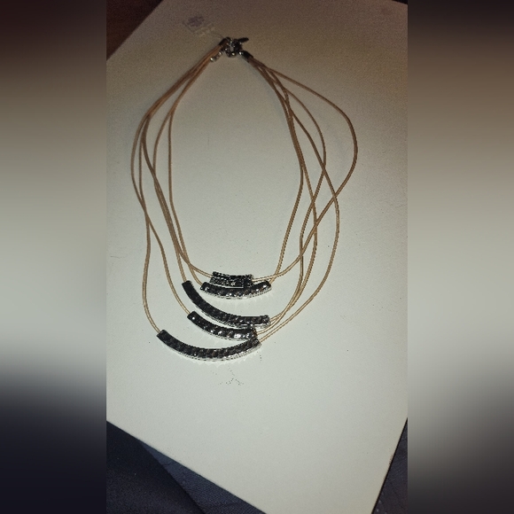 LIA SOPHIA EUC MULTI STRAND GOLD SILVER TONE STRAND NECKLACE - Picture 1 of 6